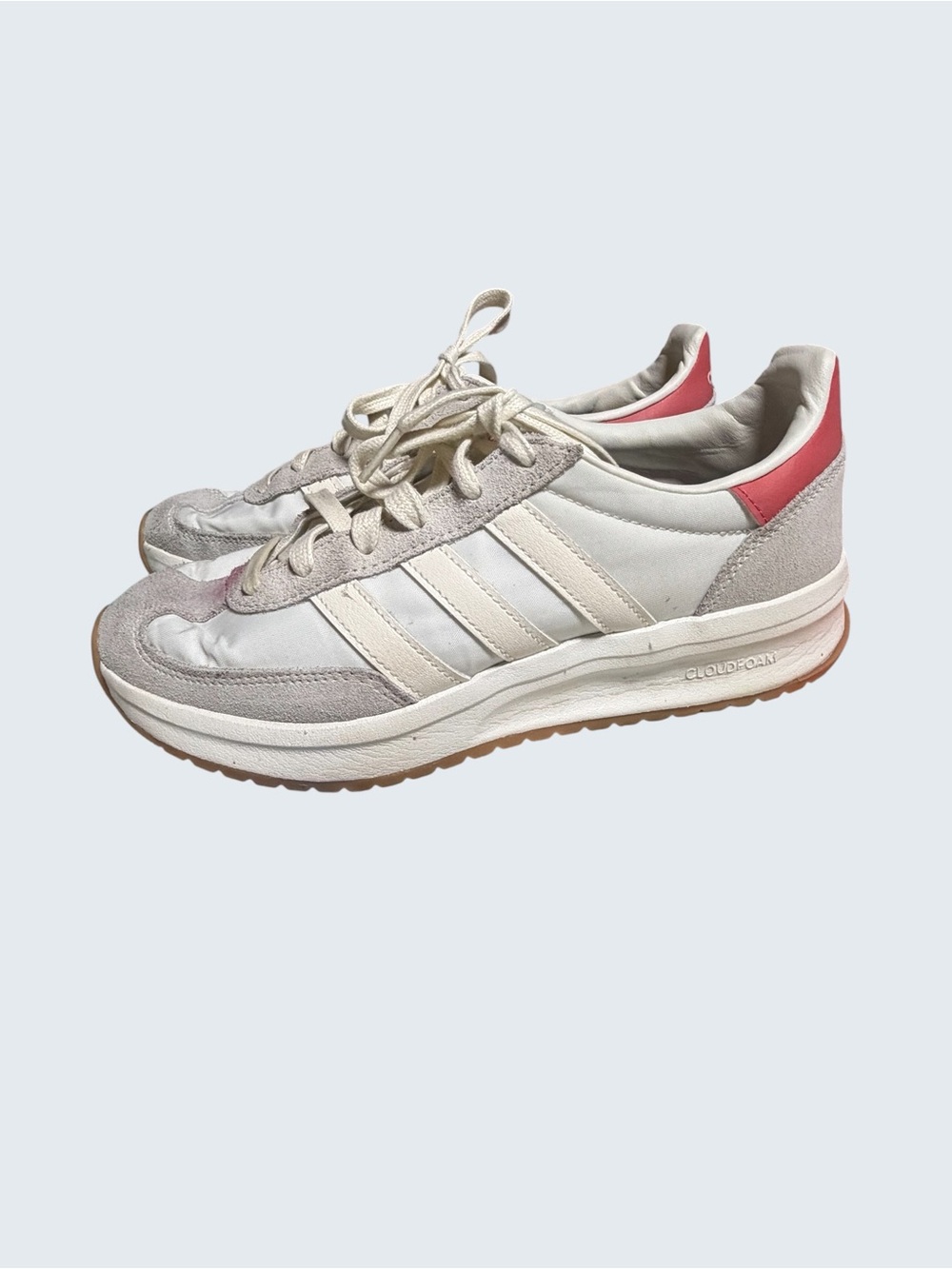 Adidas Women’s White & Red Cloudfoam Comfort Sneakers 6.5